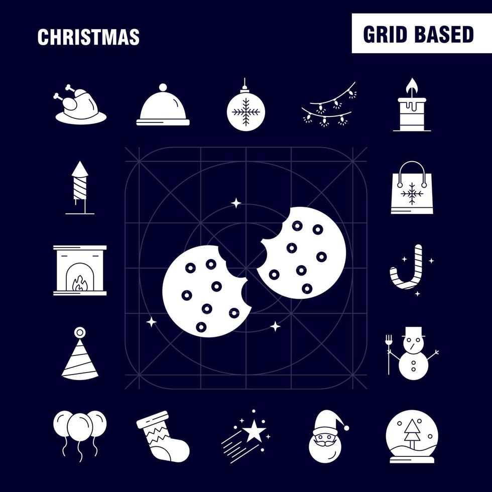 Kerstmis solide glyph icoon voor web afdrukken en mobiel uxui uitrusting zo net zo kaars licht Kerstmis Kerstmis astronomie maan ruimte ster pictogram pak vector