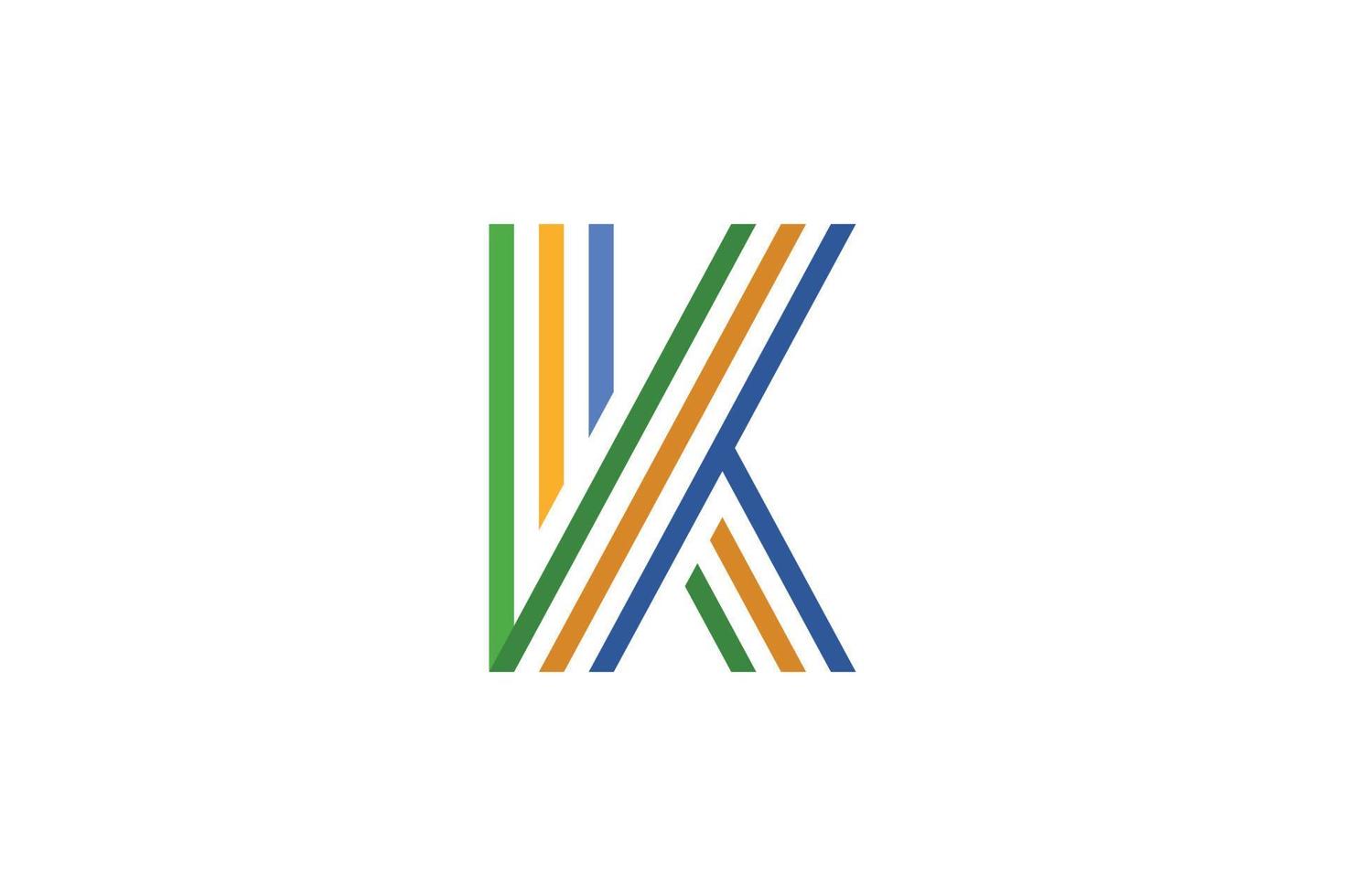 k brief kleurrijk logo vector