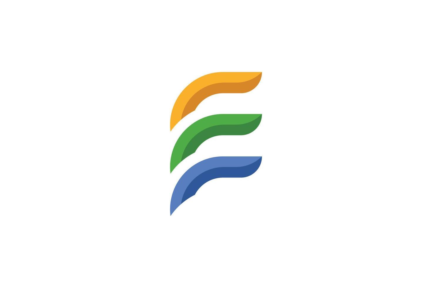 e brief eerste kleurrijk logo vector