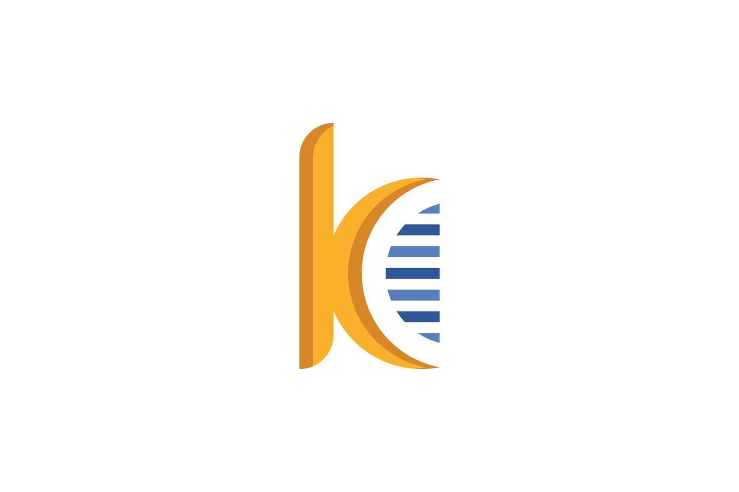 k brief kleurrijk logo vector