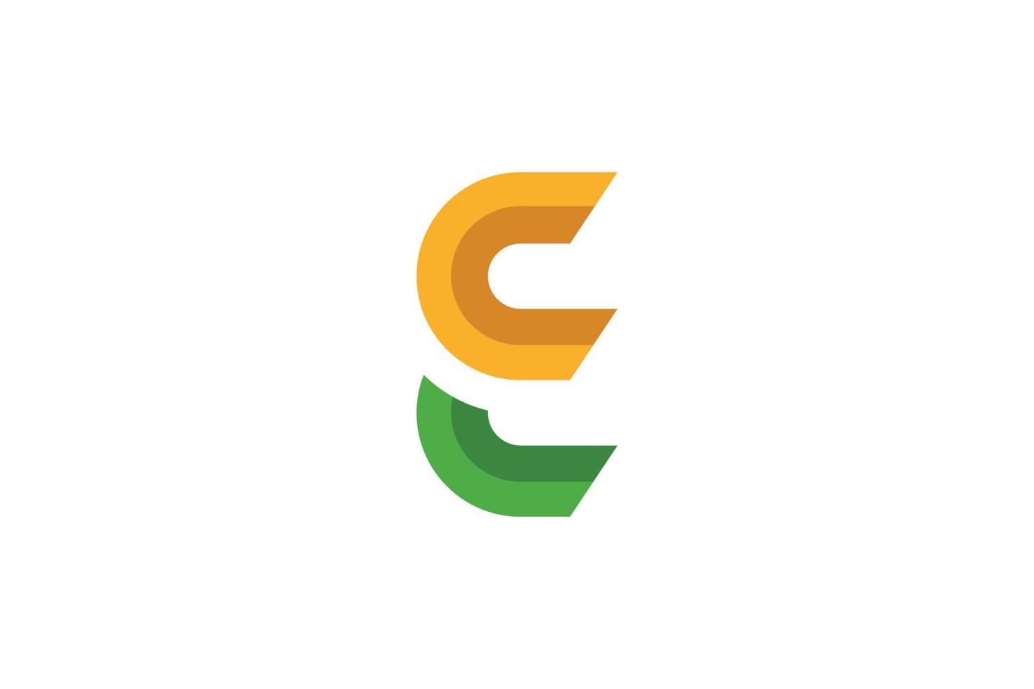 e brief eerste kleurrijk logo vector