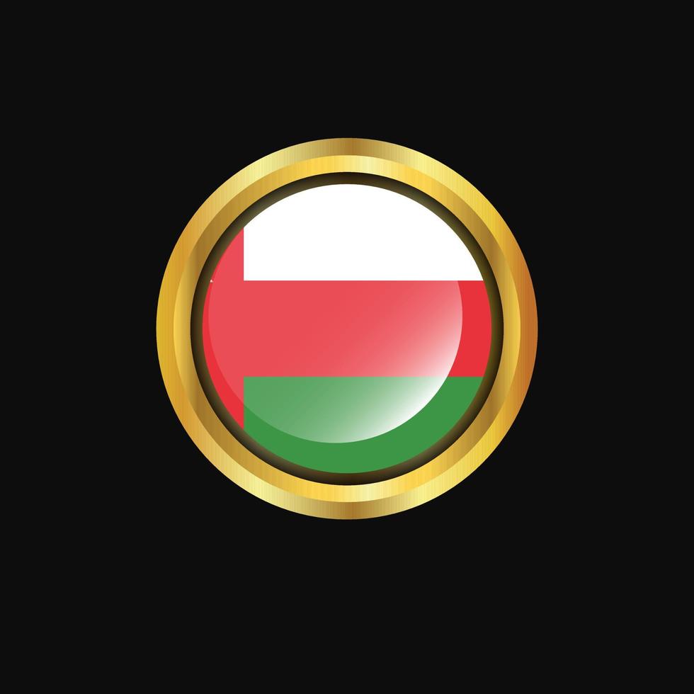 Oman vlag gouden knop vector