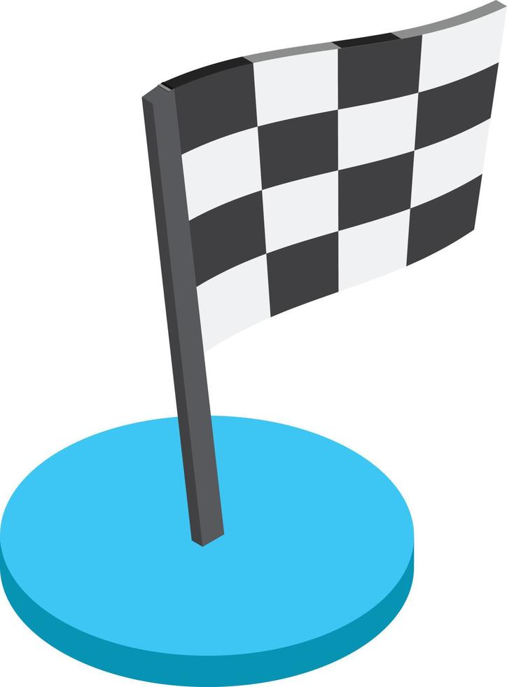 racing vlag illustratie in 3d isometrische stijl vector