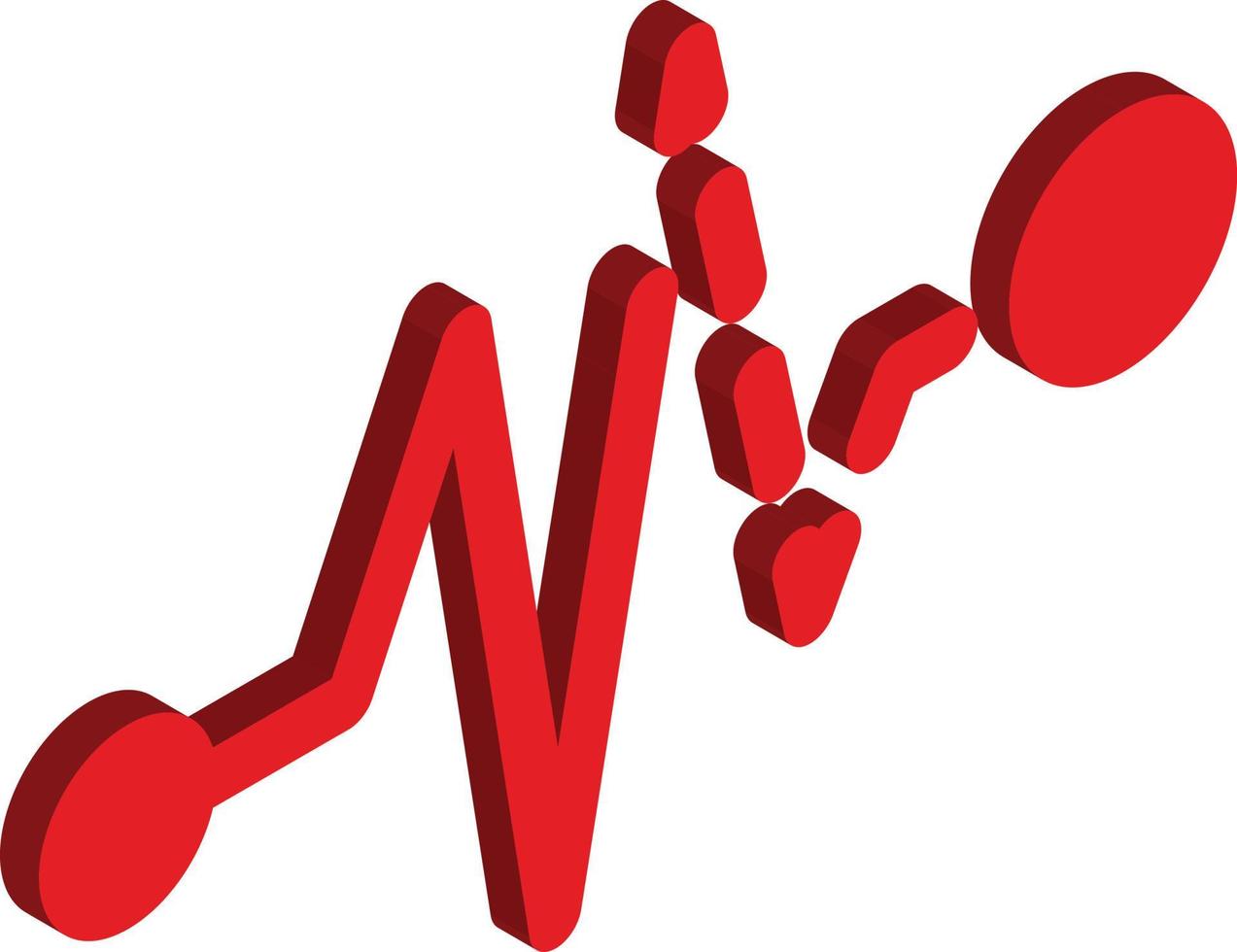 hart pulse illustratie in 3d isometrische stijl vector