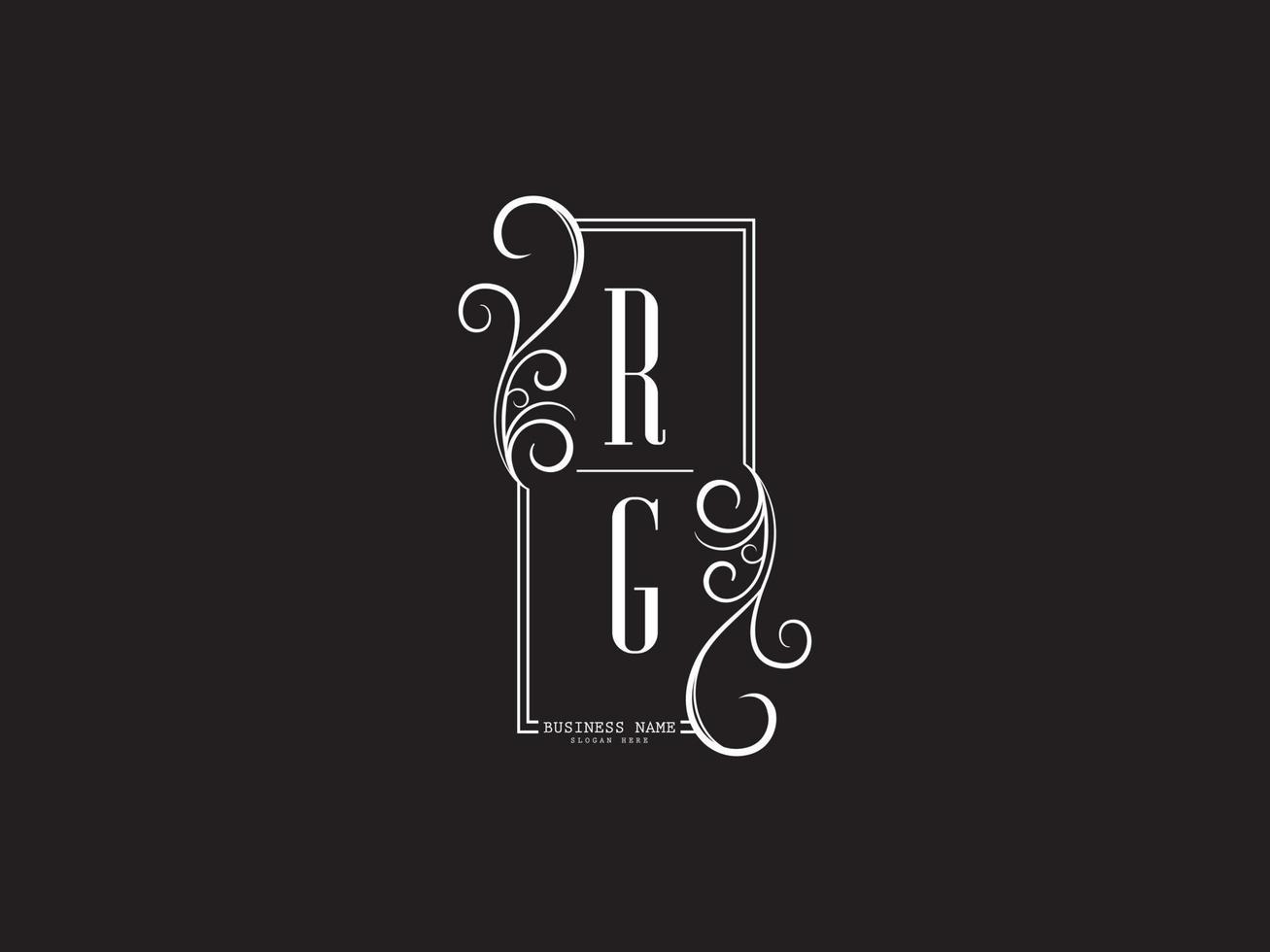 monogram rg r g luxe logo brief vector icoon ontwerp