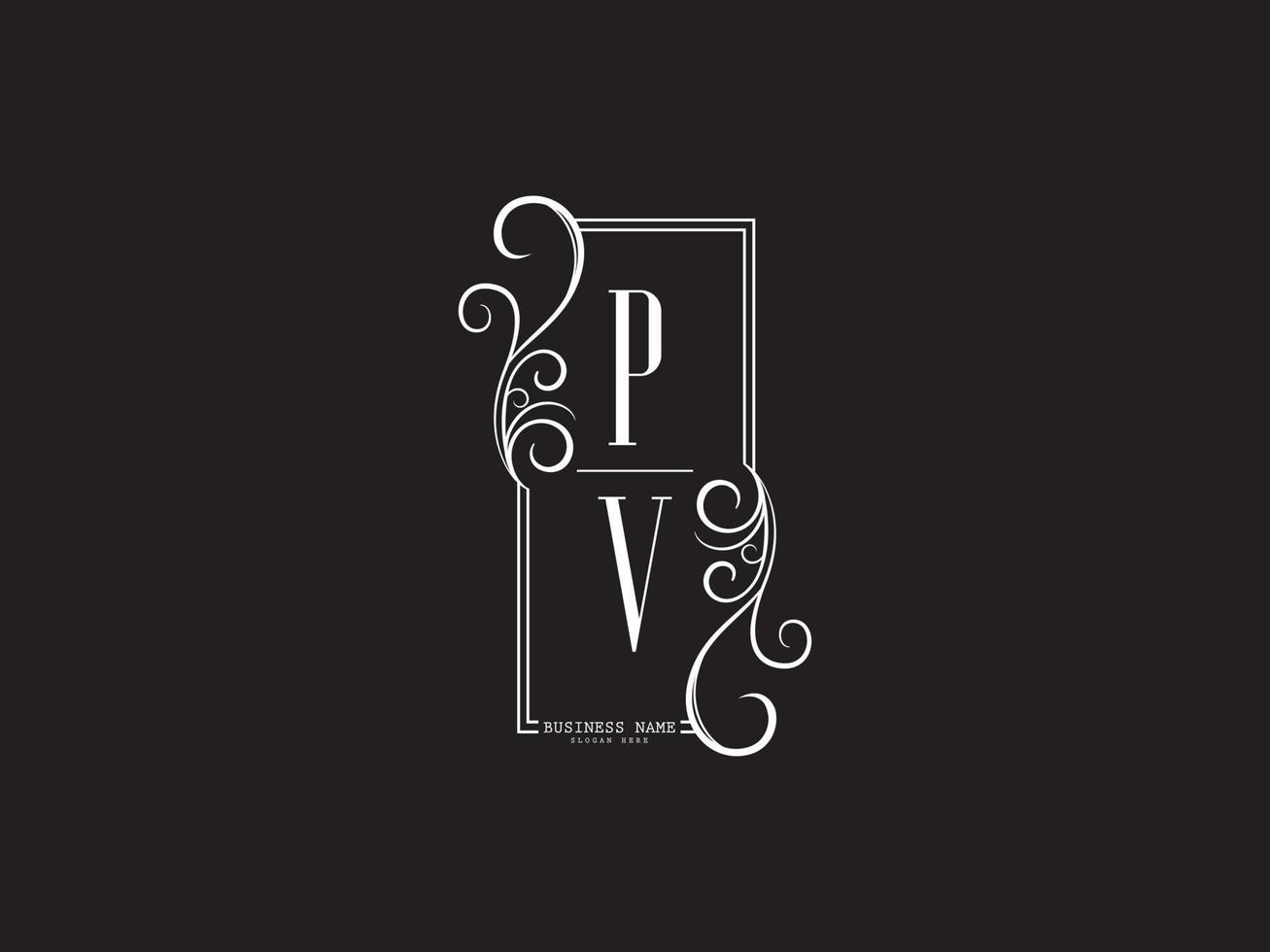 initialen pv luxe logo brief vector