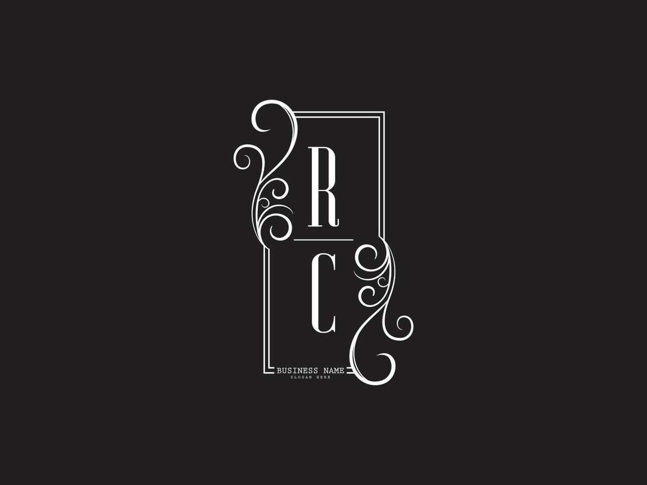 monogram rc r c luxe logo brief vector icoon ontwerp