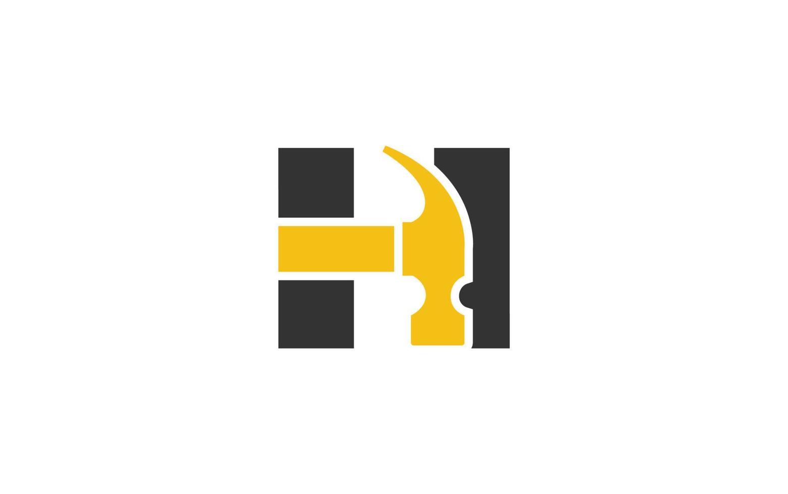 h logo bouw vector voor houtbewerking bedrijf. eerste brief hamer sjabloon vector illustratie voor uw merk.