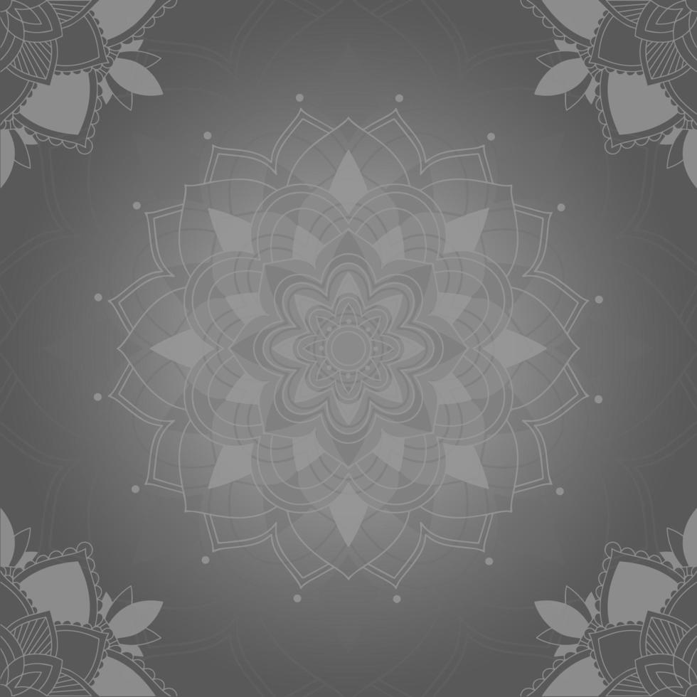 grijze mandala kunst achtergrond vector