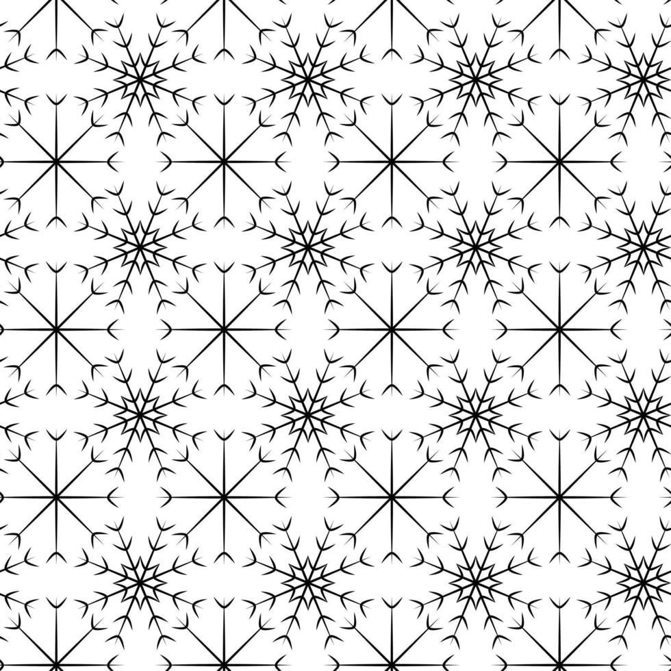 naadloos patroon van schets tekening abstract sneeuwvlokken. achtergrond. vector herhaling textuur. isoleren