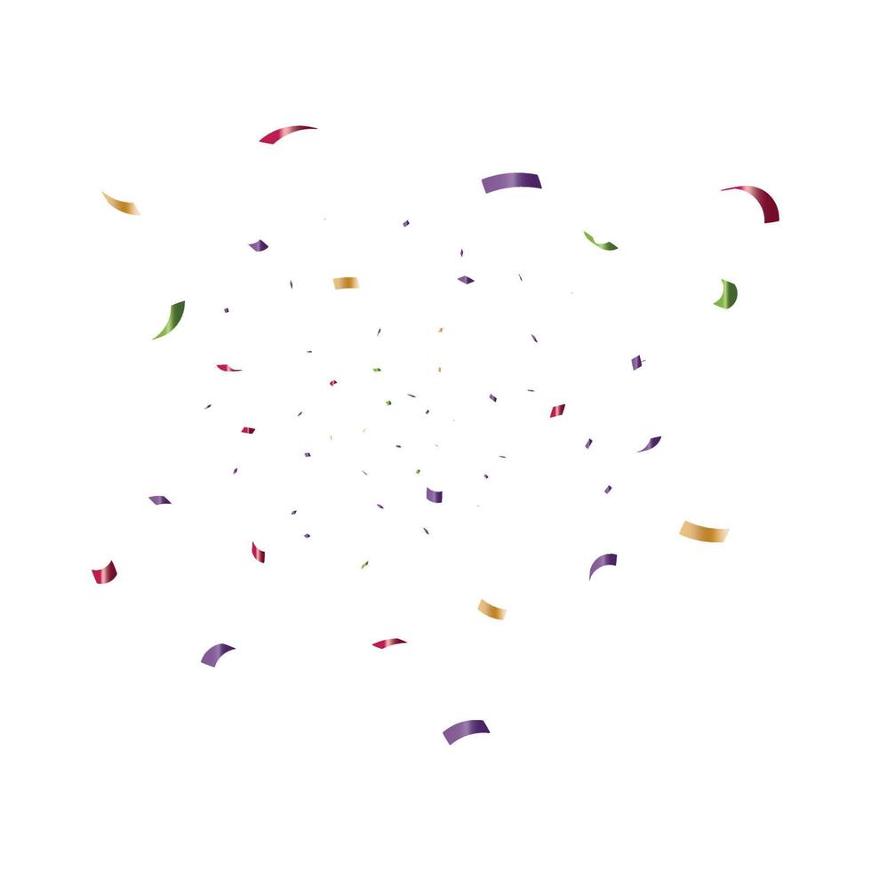 felicitatie- achtergrond met gekleurde confetti Aan wit achtergrond. vector illustratie