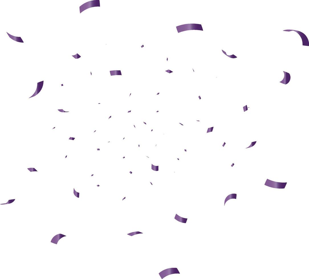 felicitatie- achtergrond met paars confetti Aan wit achtergrond. vector illustratie