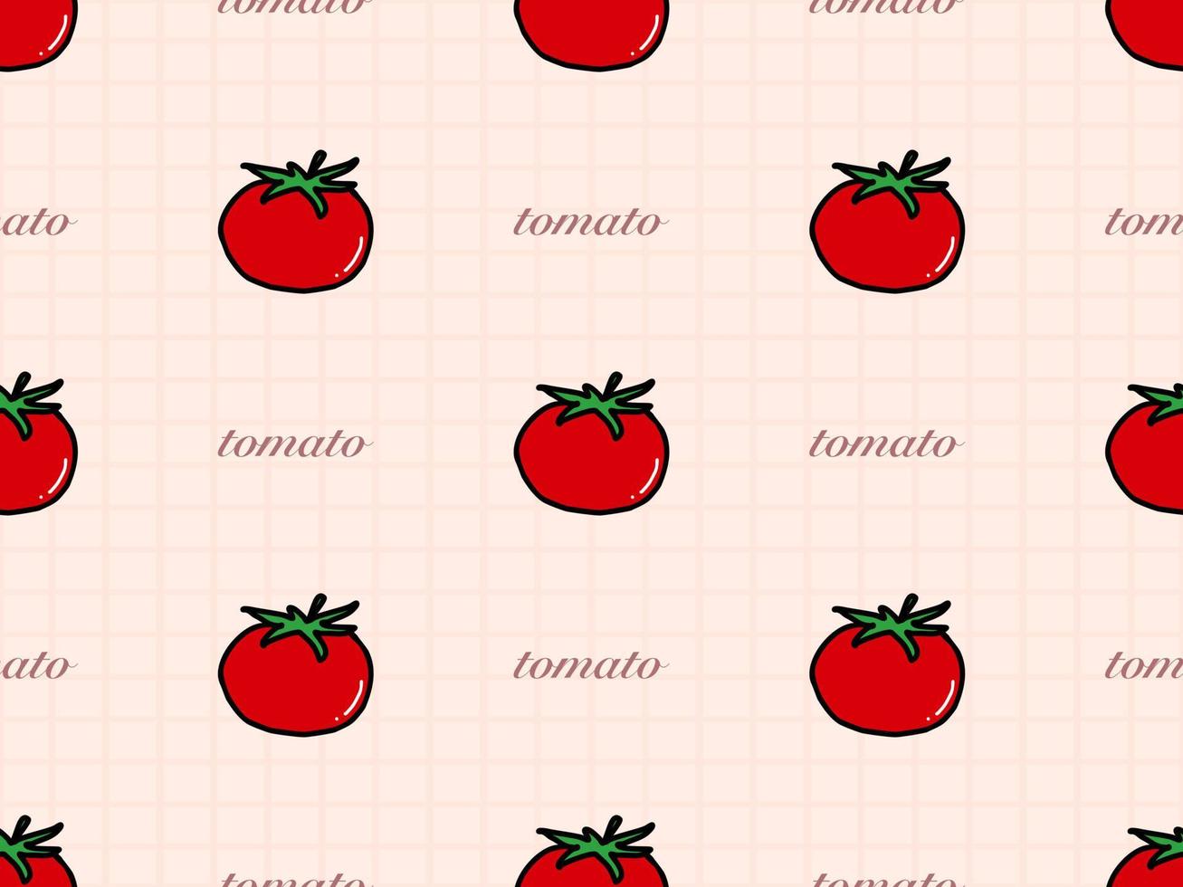 tomaat tekenfilm karakter naadloos patroon Aan oranje achtergrond vector