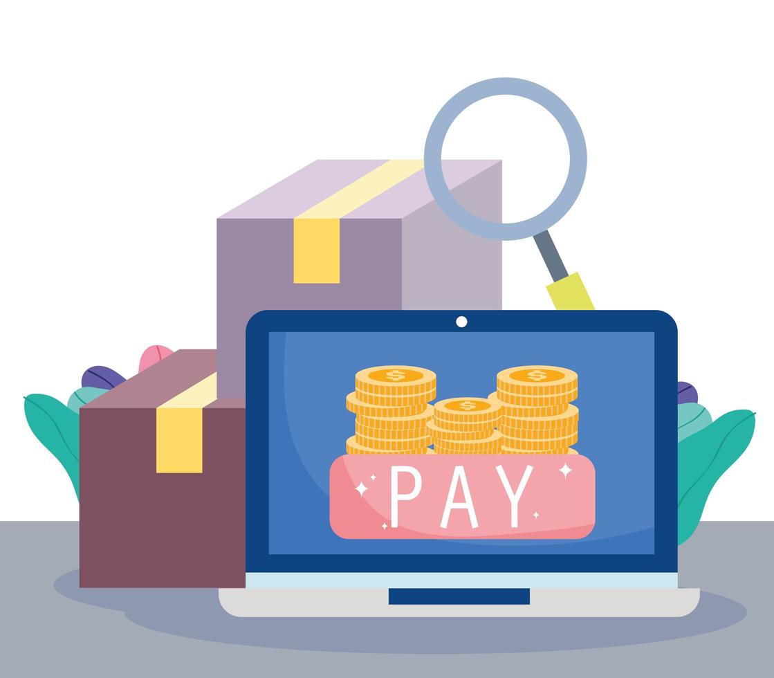 samenstelling van online betaling en e-commerce vector