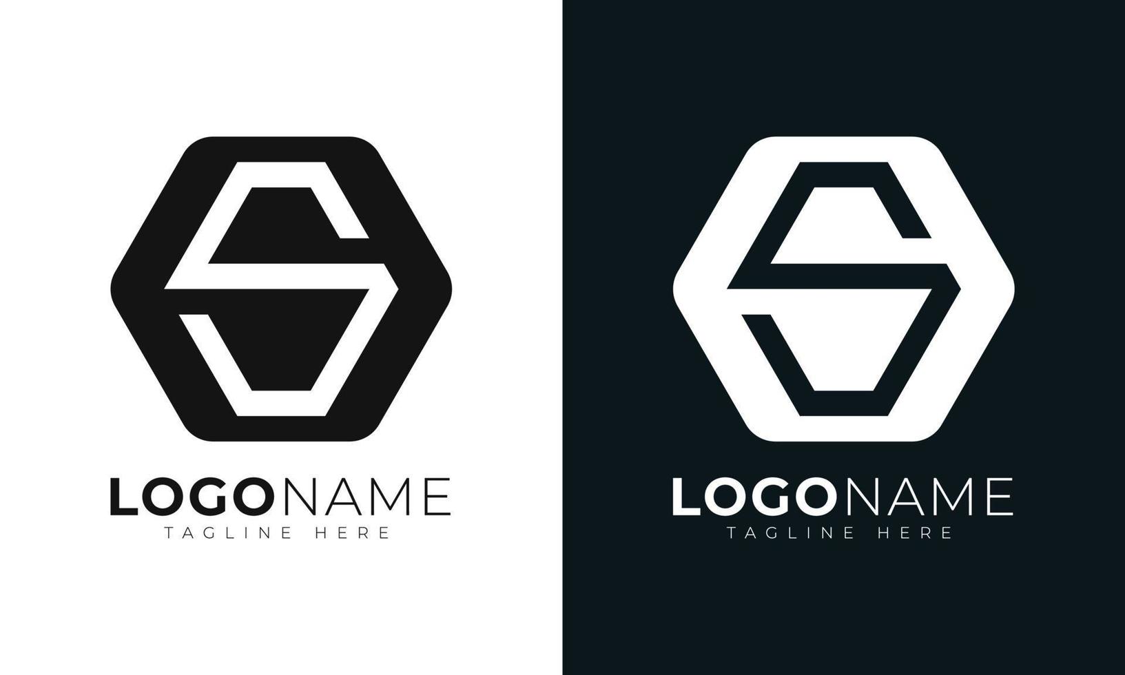 eerste brief s logo vector ontwerp sjabloon. met zeshoekig vorm geven aan. veelhoekige stijl.