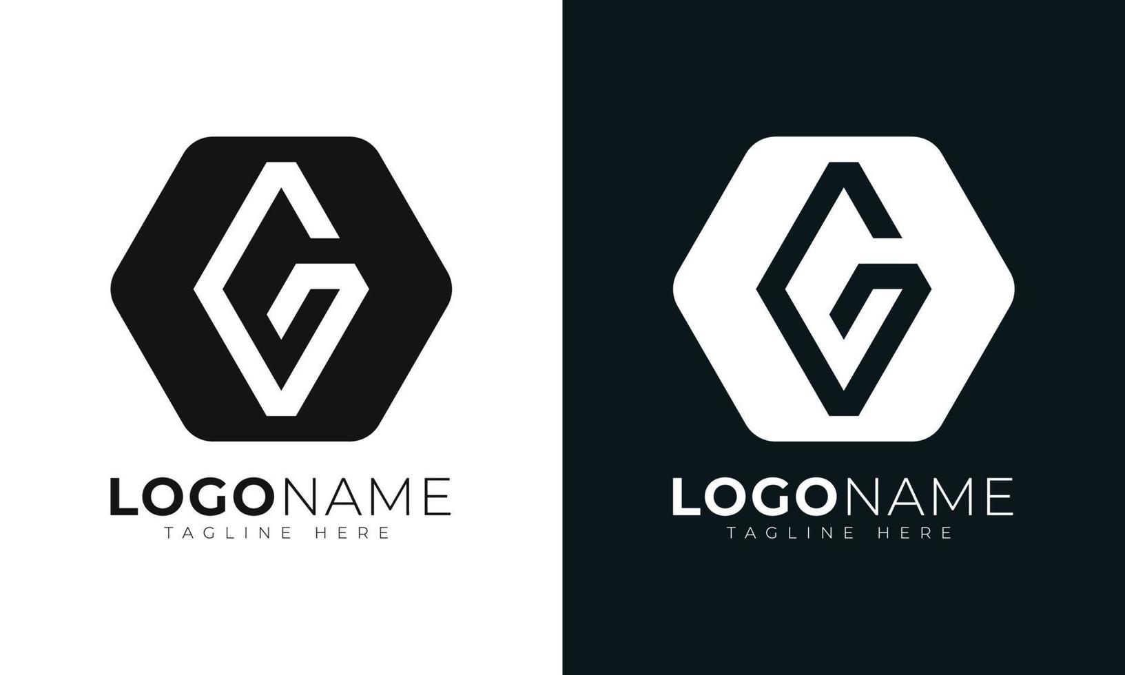 eerste brief g logo vector ontwerp sjabloon. met zeshoekig vorm geven aan. veelhoekige stijl.