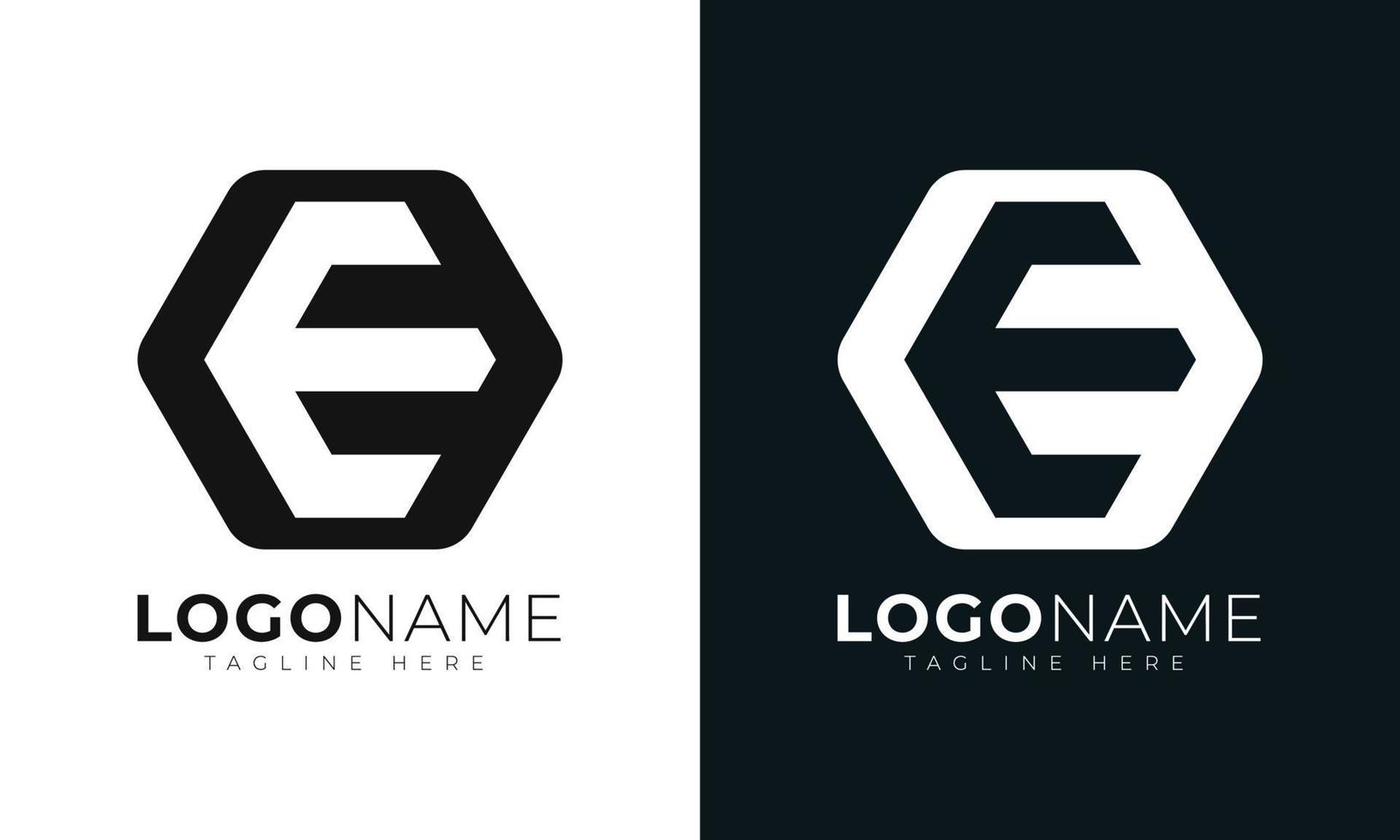 eerste brief e logo vector ontwerp sjabloon. met zeshoekig vorm geven aan. veelhoekige stijl.