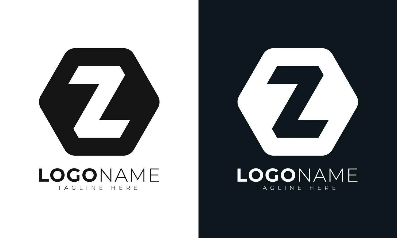 eerste brief z logo vector ontwerp sjabloon. met zeshoekig vorm geven aan. veelhoekige stijl.