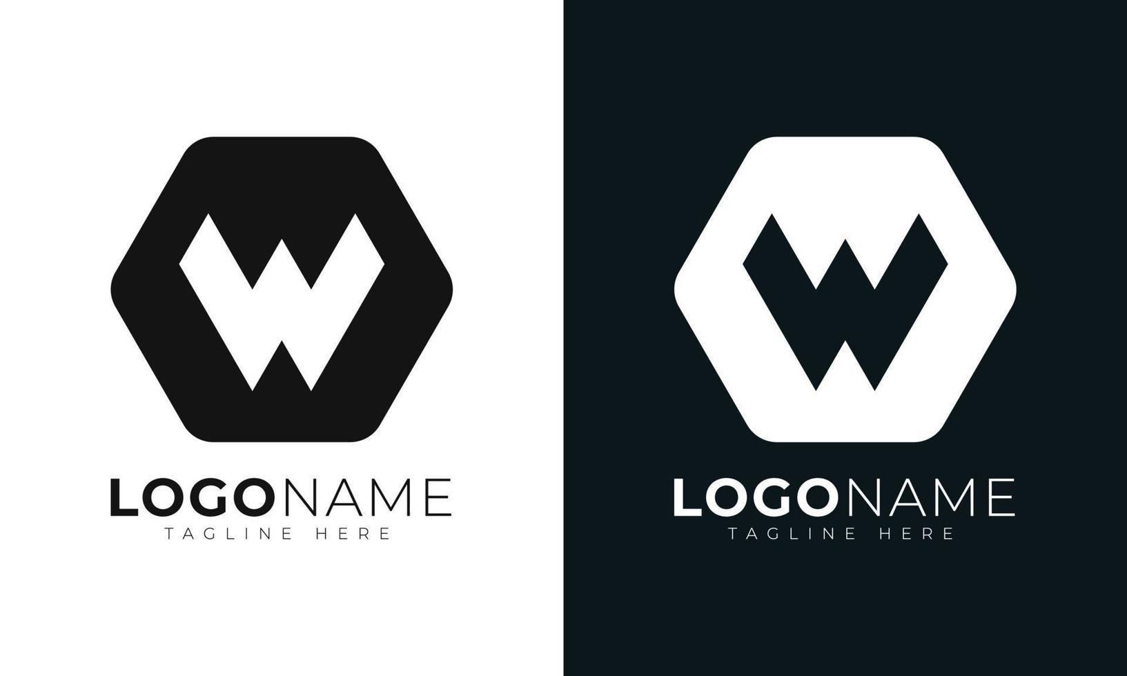 eerste brief w logo vector ontwerp sjabloon. met zeshoekig vorm geven aan. veelhoekige stijl.
