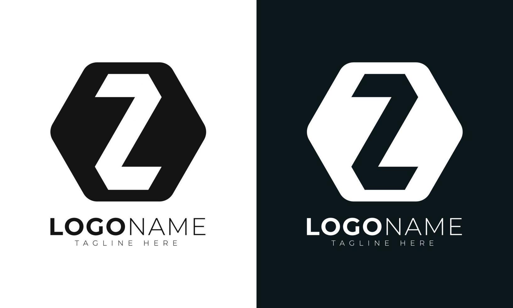 eerste brief z logo vector ontwerp sjabloon. met zeshoekig vorm geven aan. veelhoekige stijl.