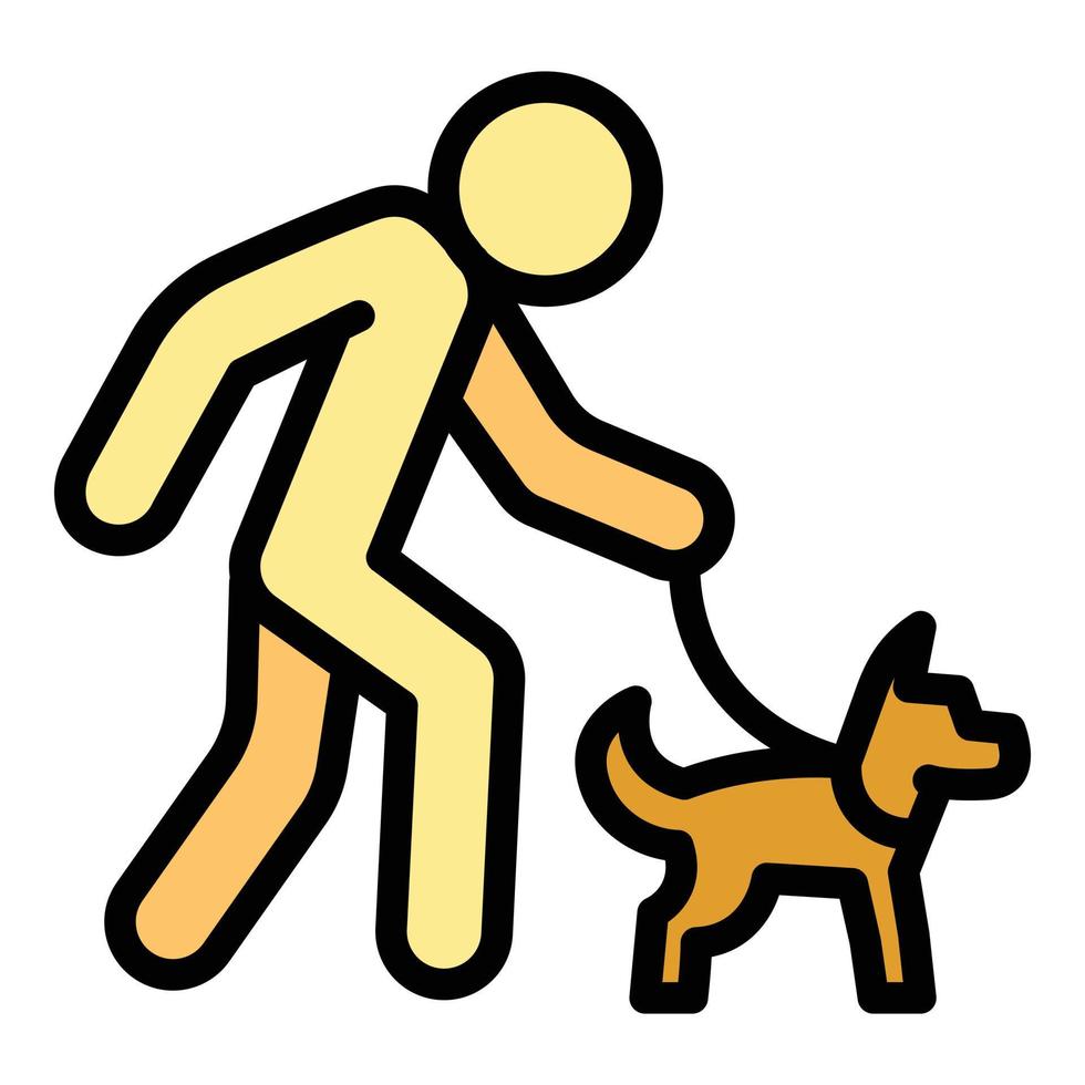 senior Mens wandelen hond icoon, schets stijl vector