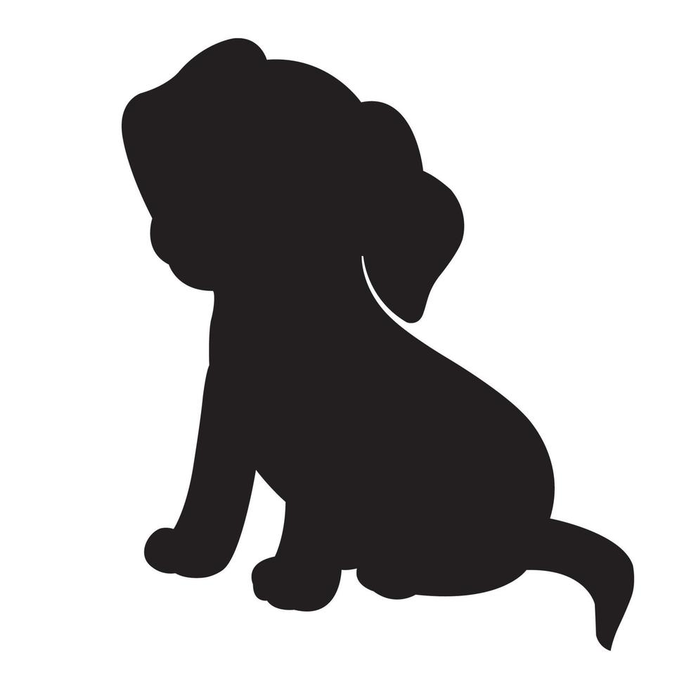 hond silhouet vector geïsoleerd Aan wit achtergrond dier kleur boek voor kinderen tekenfilm vector hond illustratie