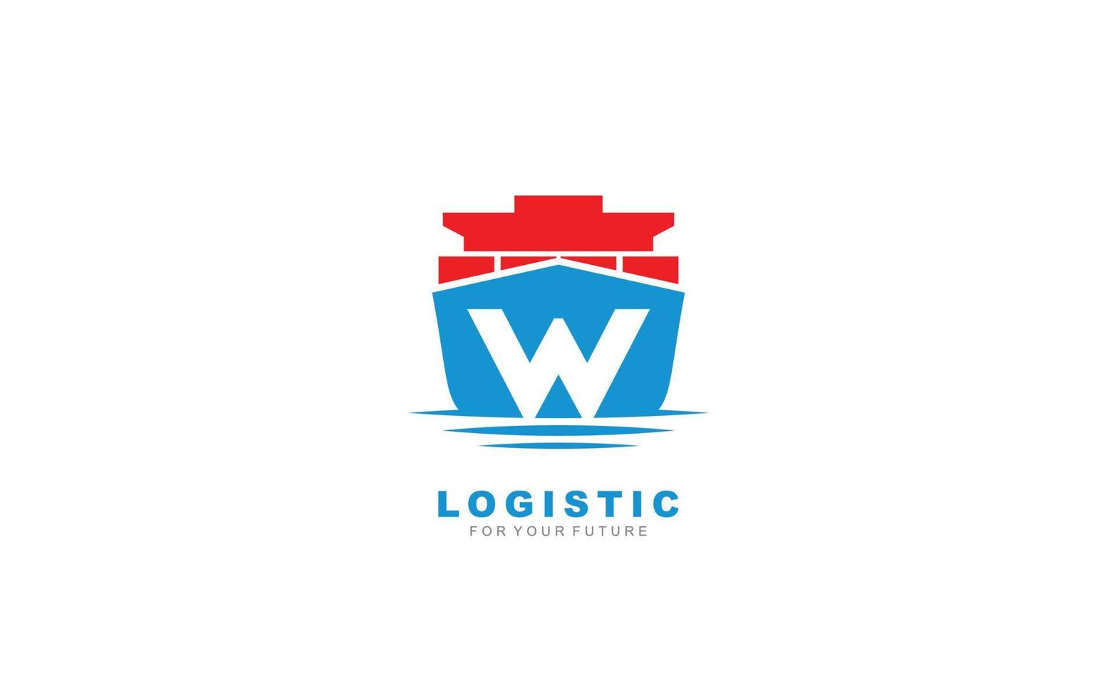 w logo logistiek voor branding bedrijf. Verzending sjabloon vector illustratie voor uw merk.