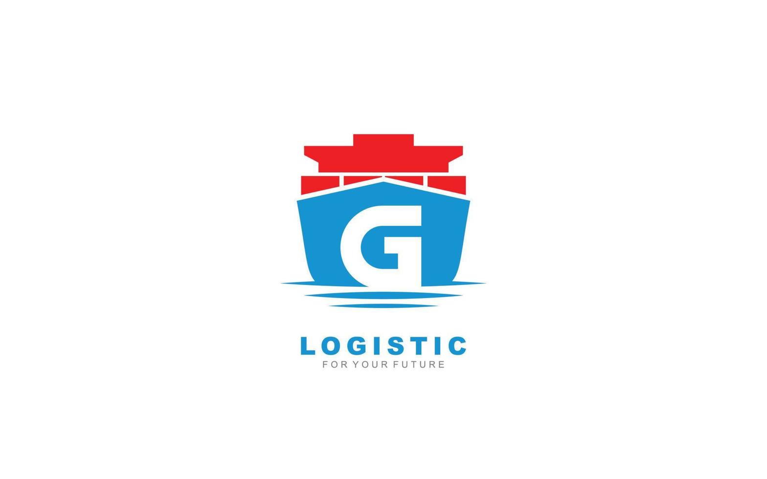 g logo logistiek voor branding bedrijf. Verzending sjabloon vector illustratie voor uw merk.