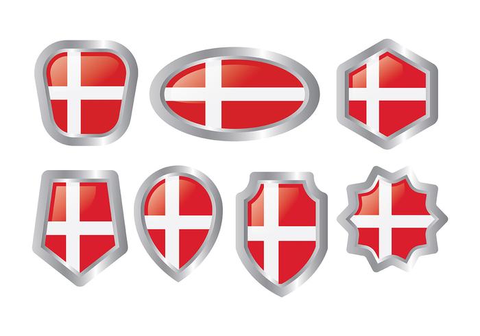 Gratis Deense Vlag Icons Vector