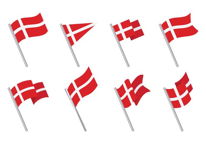 Gratis Deense Vlag Icons Vector