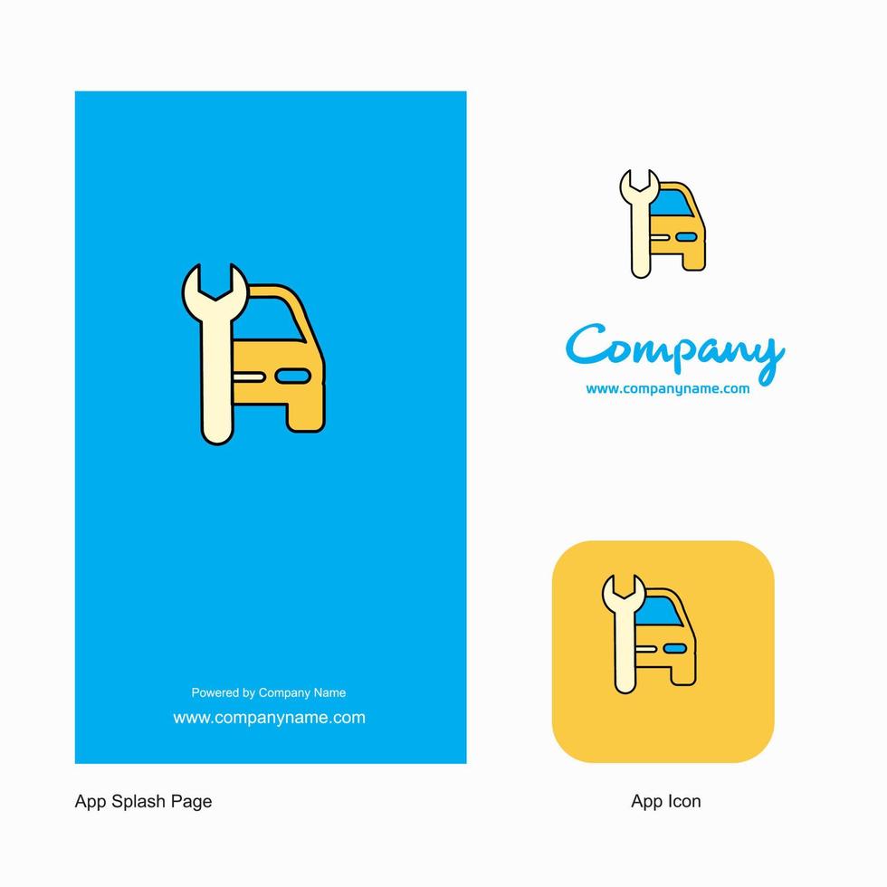 auto garage bedrijf logo app icoon en plons bladzijde ontwerp creatief bedrijf app ontwerp elementen vector