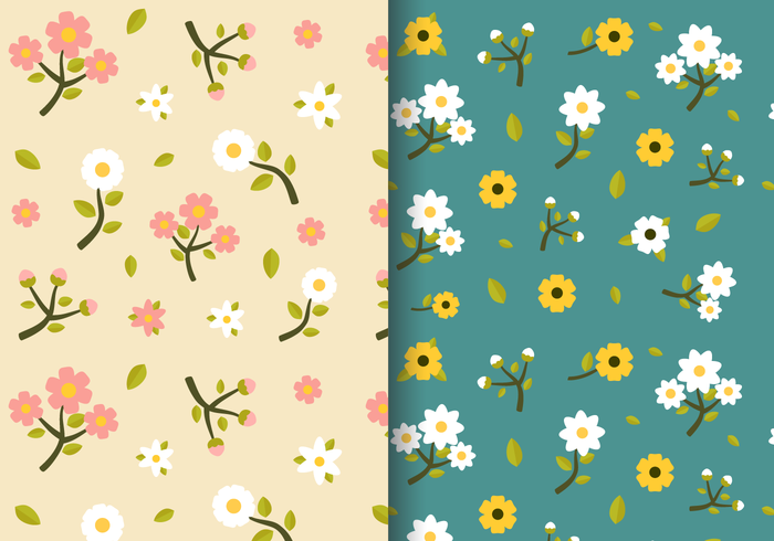Gratis Vintage voorjaar bloemen patroon vector