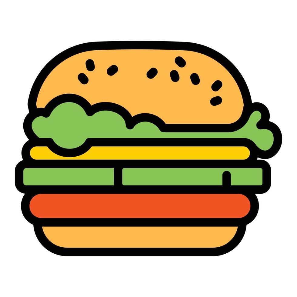 Amerikaans hamburger icoon, schets stijl vector