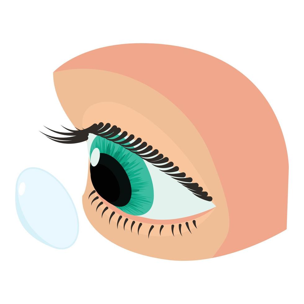 oog contact lens icoon, isometrische stijl vector