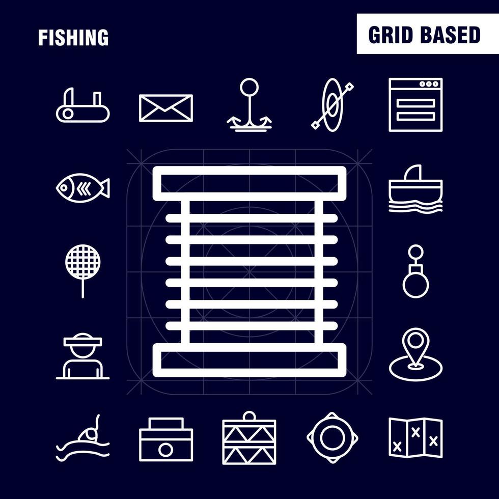 visvangst lijn icoon pak voor ontwerpers en ontwikkelaars pictogrammen van wiel uitrusting cirkel haspel vis visvangst visvangst haspel vector