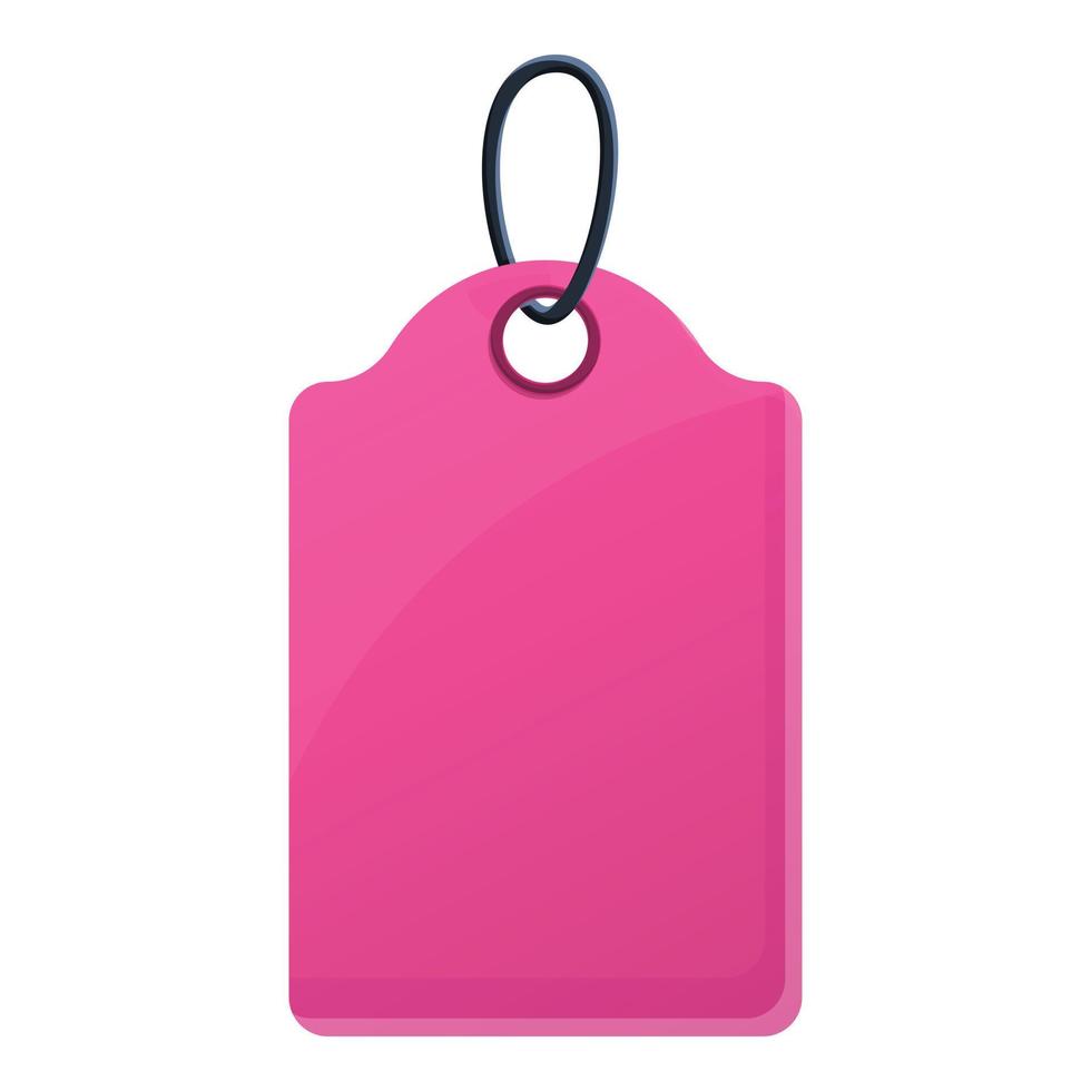 roze kleding label icoon, tekenfilm stijl vector