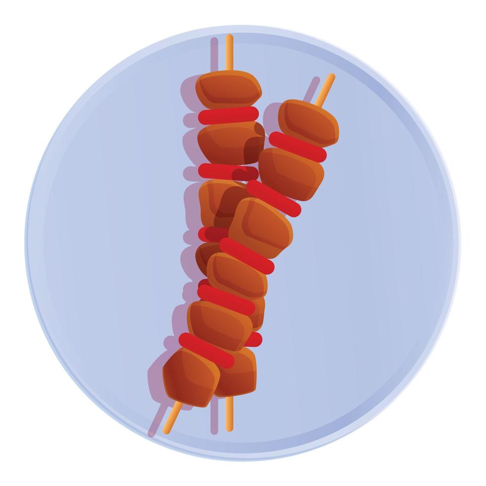 bbq stokjes icoon, tekenfilm stijl vector