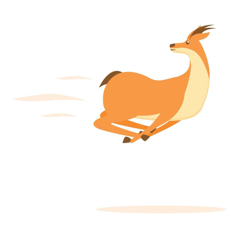snel gazelle icoon, tekenfilm stijl vector