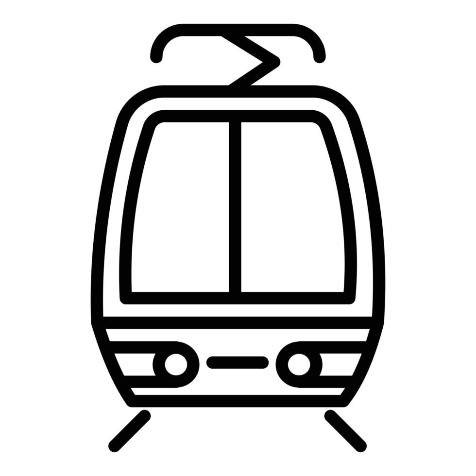 kabel tram auto icoon, schets stijl vector