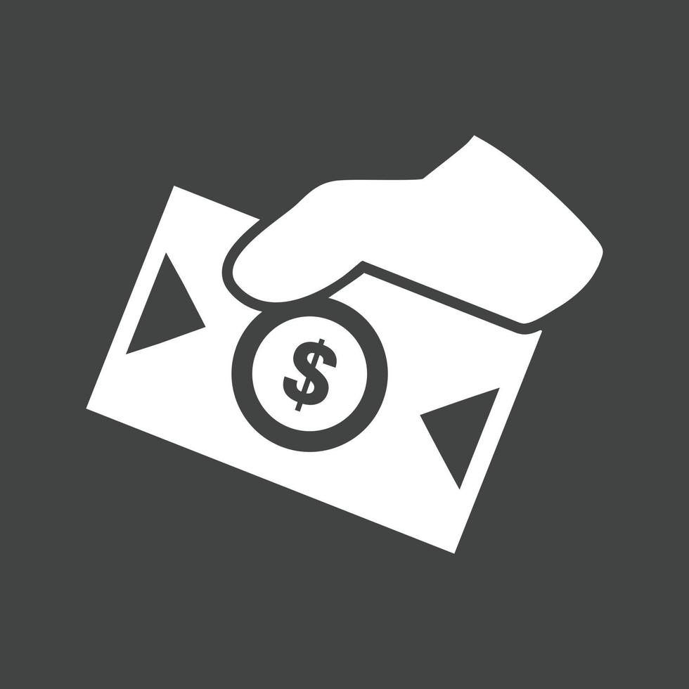 geld sharing glyph omgekeerd icoon vector