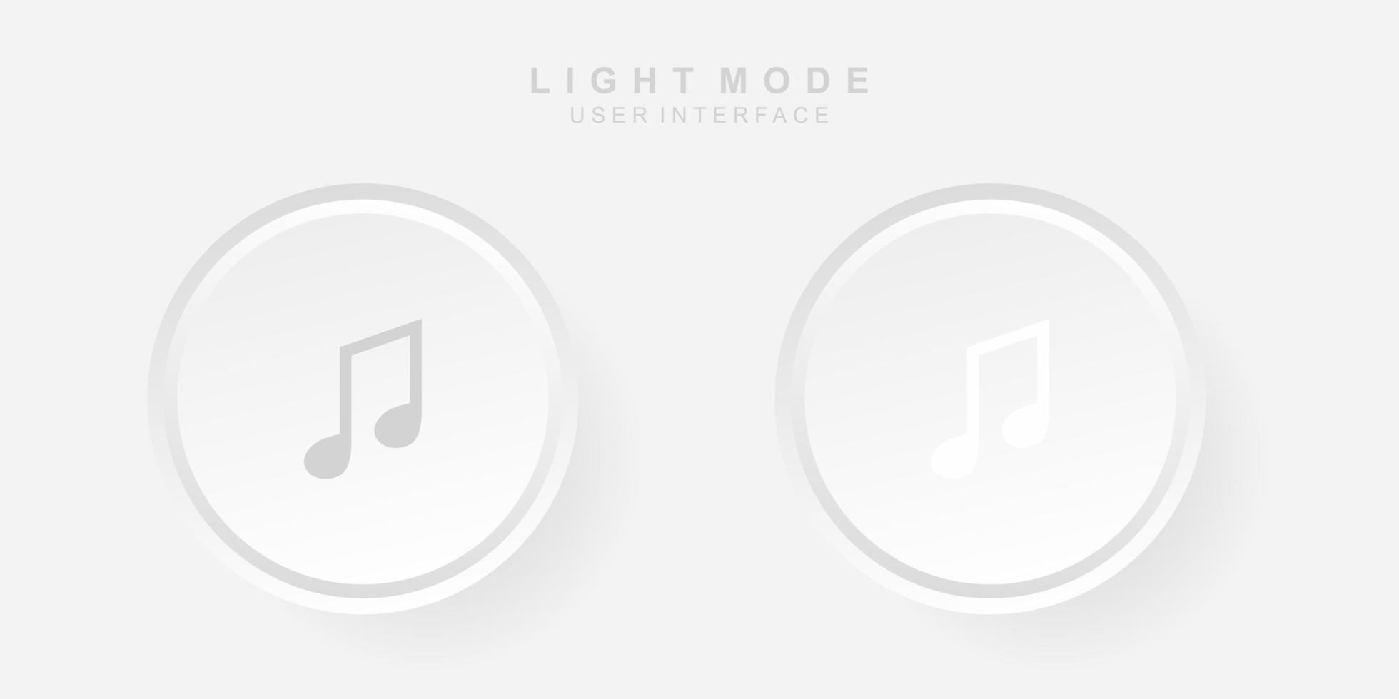 eenvoudige creatieve muziekgebruikersinterface in licht neumorfisme-ontwerp vector