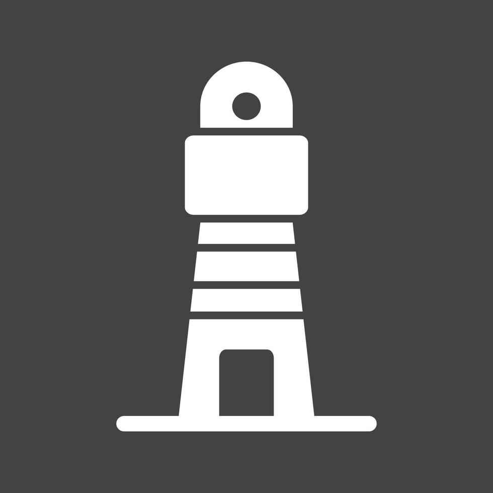 vuurtoren ik glyph omgekeerd icoon vector