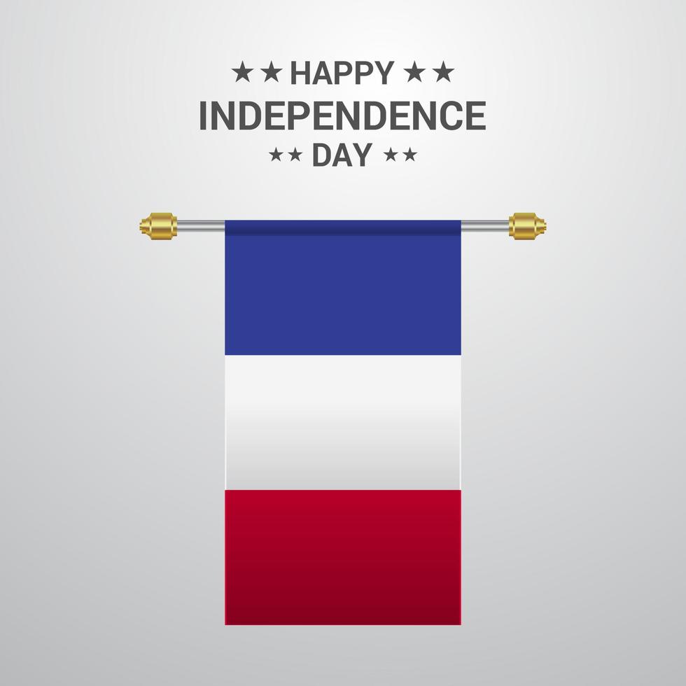 Frankrijk onafhankelijkheid dag hangende vlag achtergrond vector