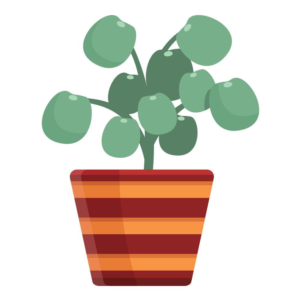 knus huis bloem pot icoon, tekenfilm stijl vector