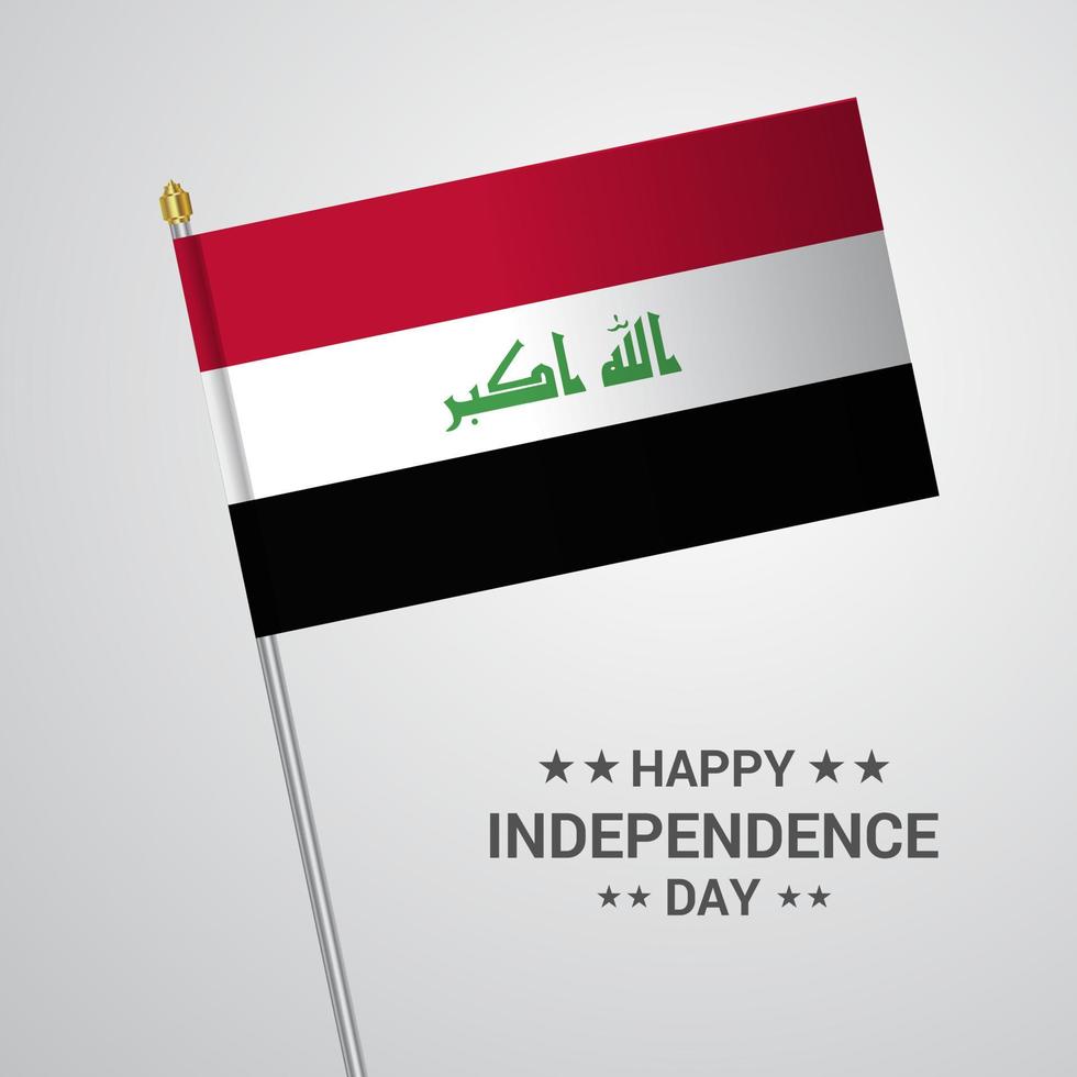 Irak onafhankelijkheid dag typografisch ontwerp met vlag vector