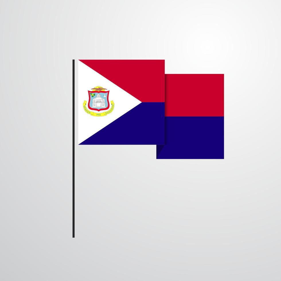Sint-Maarten golvend vlag ontwerp vector