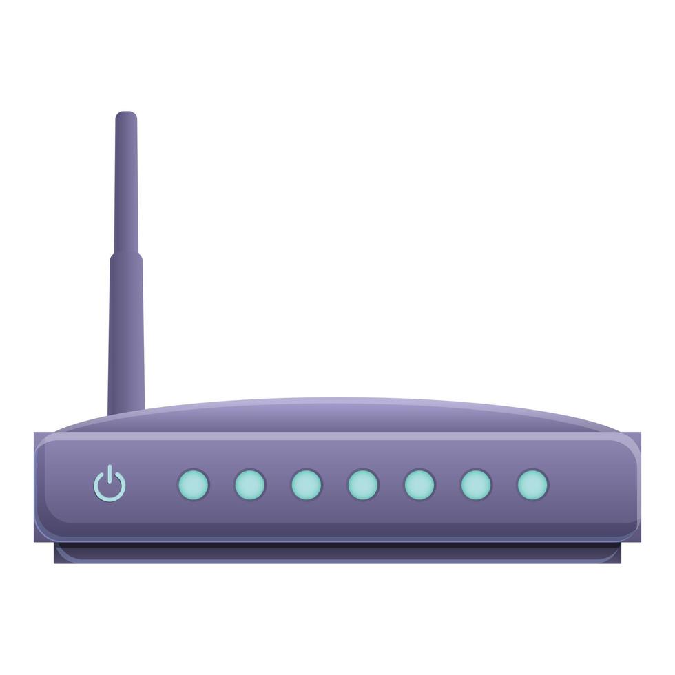 Wifi modem computer icoon, tekenfilm stijl vector