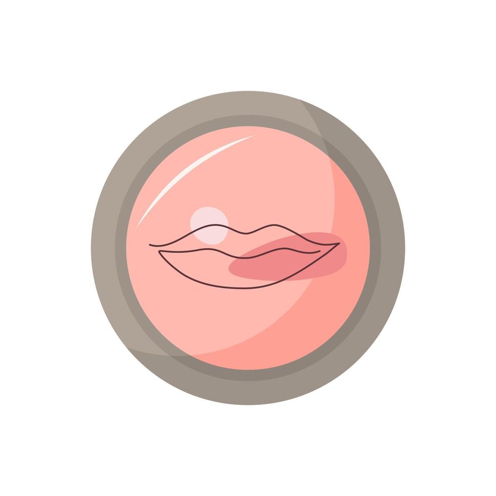 roze lip balsem in een ronde pakket. vector illustratie