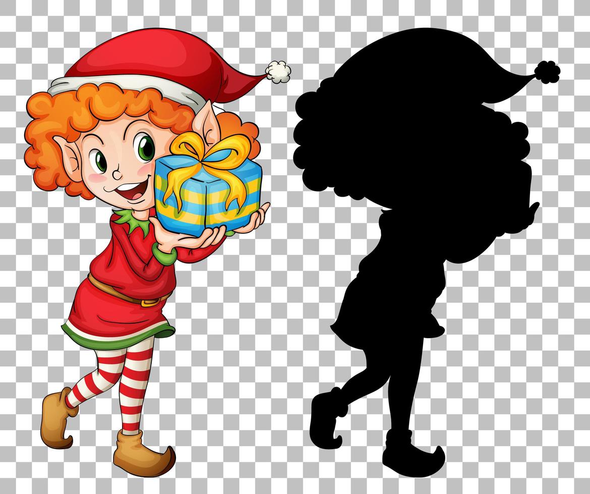 elf bedrijf huidige doos en silhouet vector