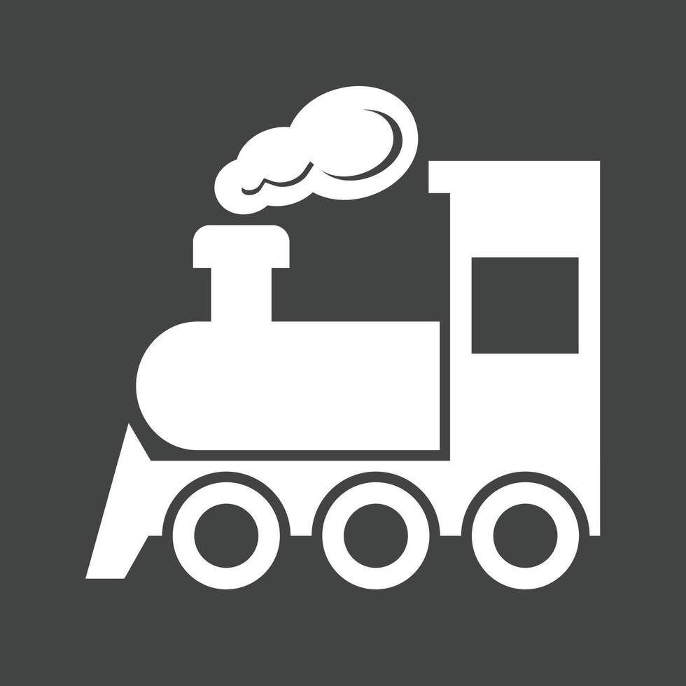 stoom- trein glyph omgekeerd icoon vector